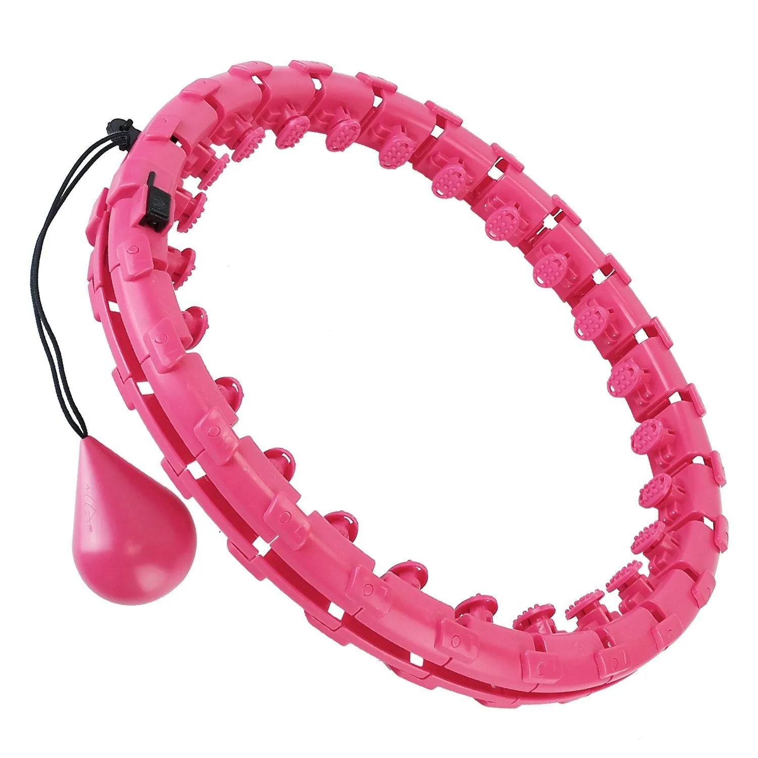 2-in-1 Fitness Hoop 24 Knots Abdomen Fitness Massage Hoops Weighted with 360 Auto Spinning Ball Detachable Knots