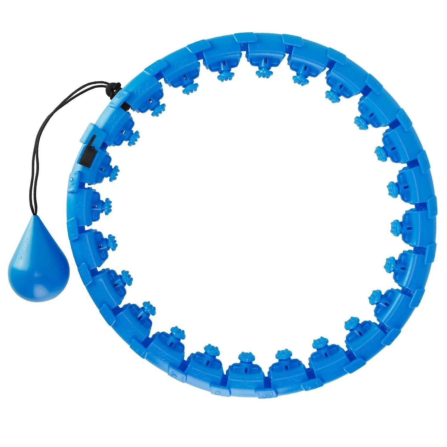 2-in-1 Fitness Hoop 24 Knots Abdomen Fitness Massage Hoops Weighted with 360 Auto Spinning Ball Detachable Knots