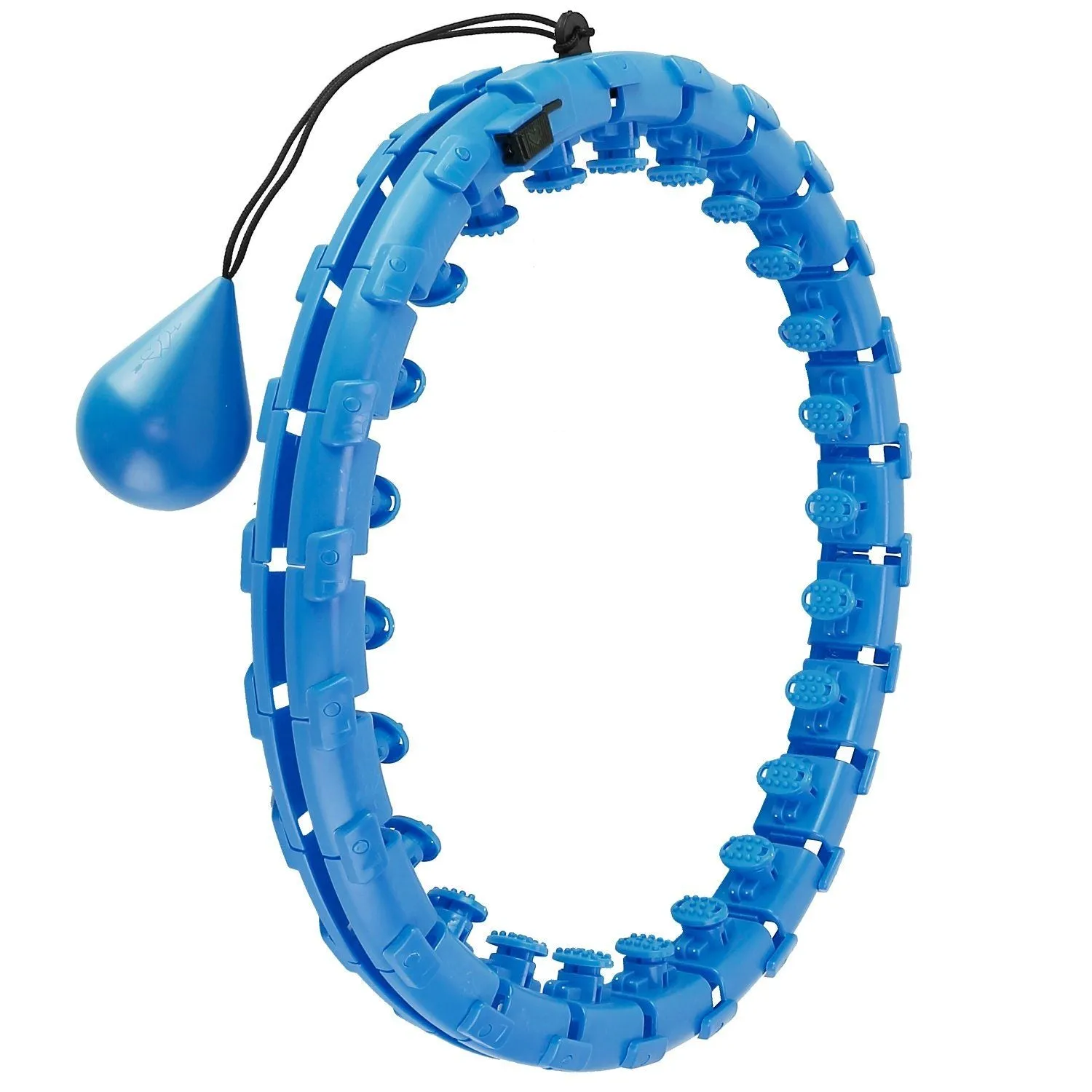 2-in-1 Fitness Hoop 24 Knots Abdomen Fitness Massage Hoops Weighted with 360 Auto Spinning Ball Detachable Knots