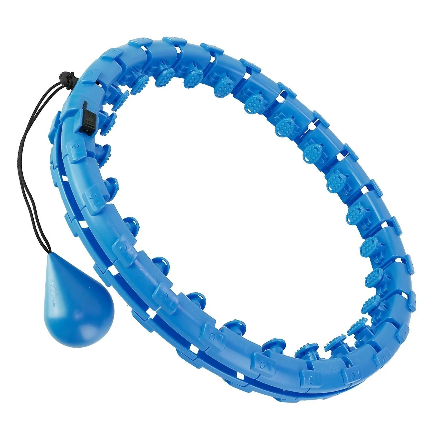 2-in-1 Fitness Hoop 24 Knots Abdomen Fitness Massage Hoops Weighted with 360 Auto Spinning Ball Detachable Knots