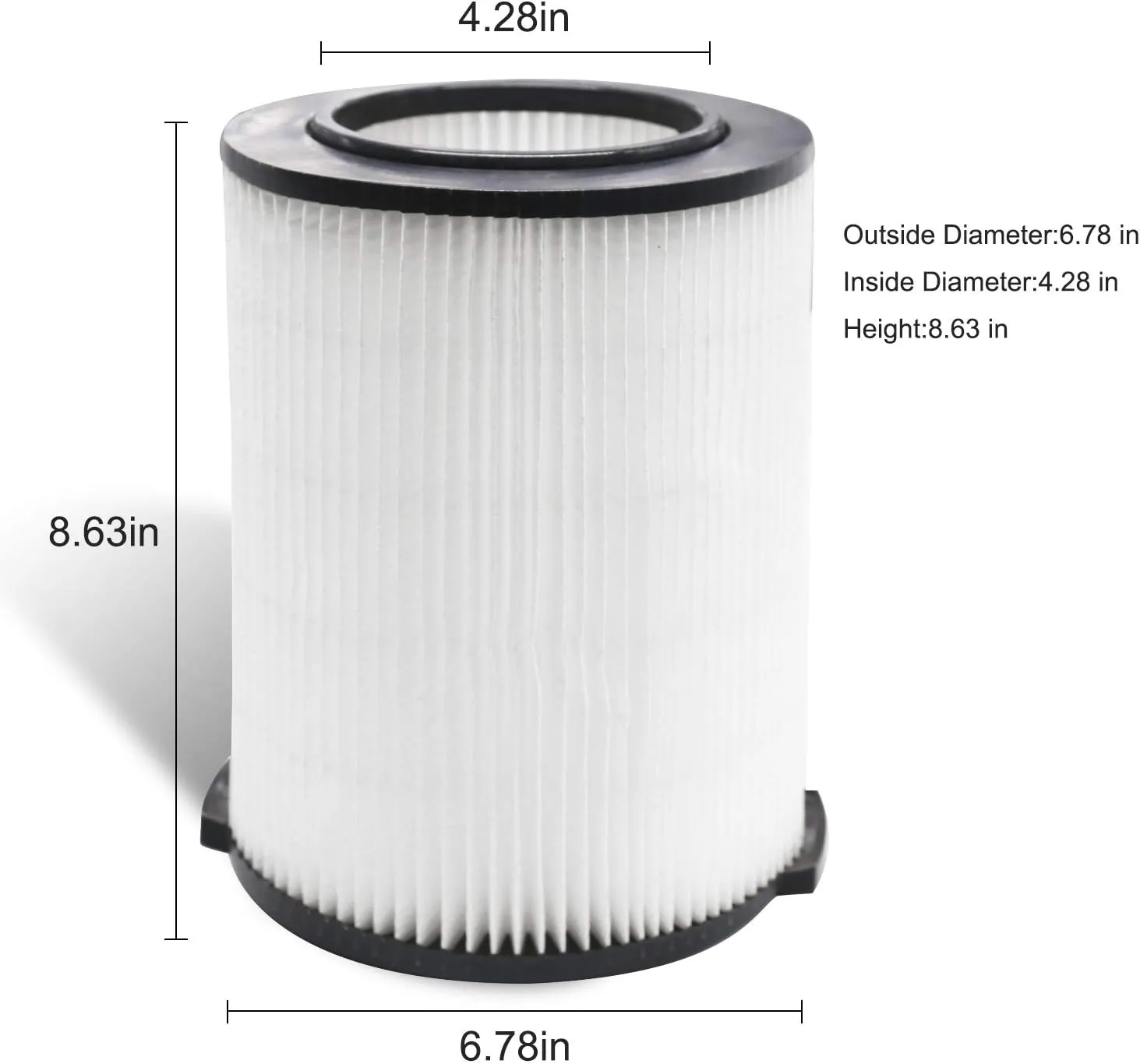 2-Pack VF4000 Replacement Filter for Ridgid 72947 Standard Wet dry Vac 5 to 20 Gallon 6-9 Gal Husky Vacuum Compatible WD5500 WD0671 RV2400A RV2600B Vac