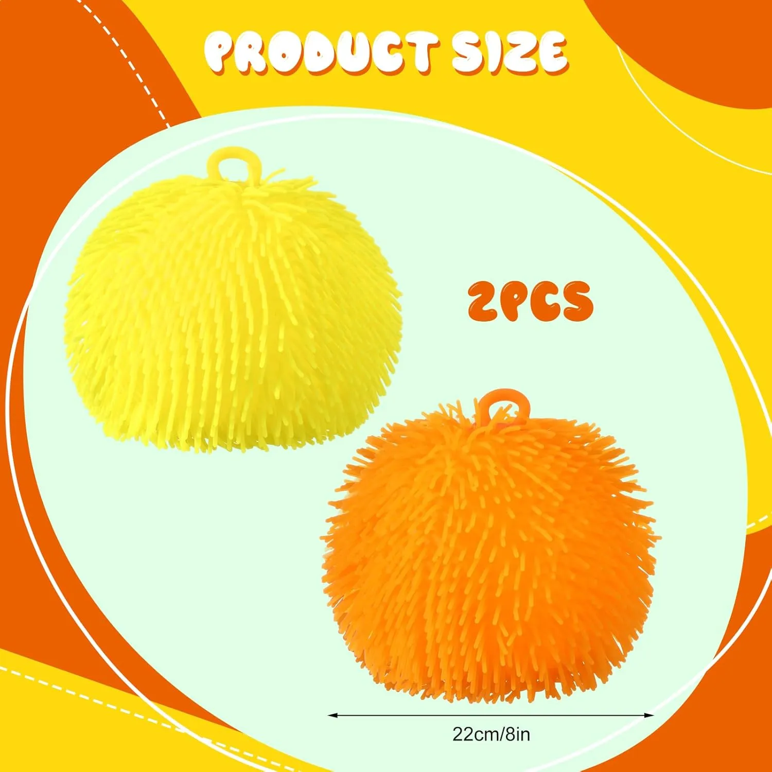 2 Pcs Puffer Ball 8 Inch Spiky Sensory Balls Bulk Bouncy Sensory Stress Relief Toy for Fun Fidget Anxiety Game Classroom Prizes Party Favors
