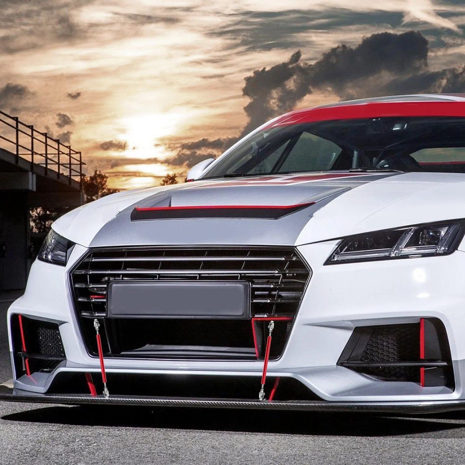 2-Piece: Front Bumper Lip Splitter Rod