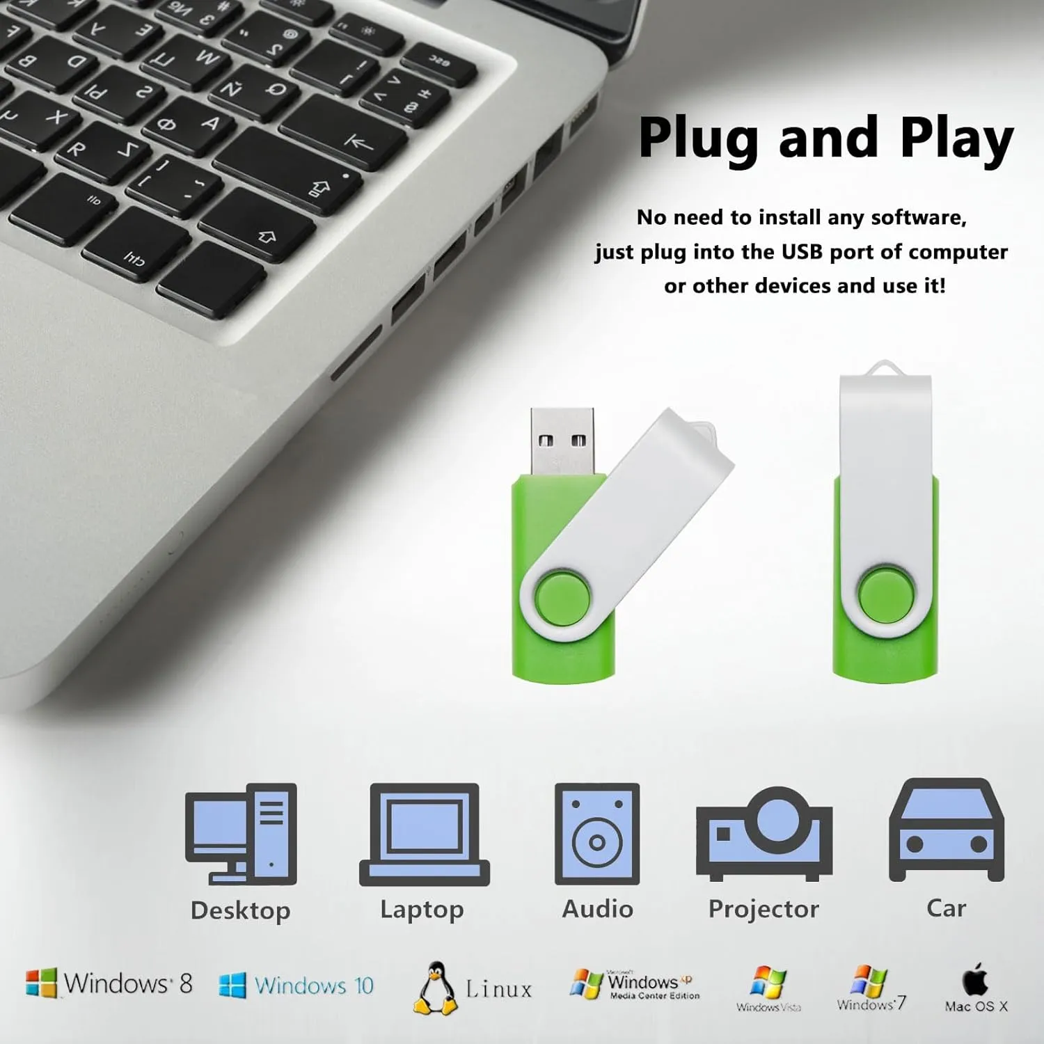 20 Pack 32GB USB Flash Drives in 5 Random Colors USB 2.0 Wholesale Lot Bulk Memory Sticks (20 Pack, 32GB)