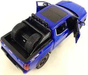 2023 Tundra TRD 4x4 Pickup Truck Blue Metallic with Sunroof and Wheel Rack 1/24 Diecast Model Car H08555R-BL