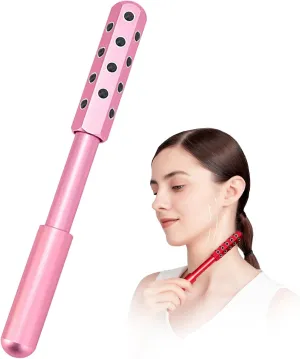 2025 Beauty Roller – Germanium Stone Face Sculpting Tool, Uplift Facial Massaging Beauty Tool, Firming Massage Wand for Skin Tightening, Portable Cooling & Sculpting (Pink)