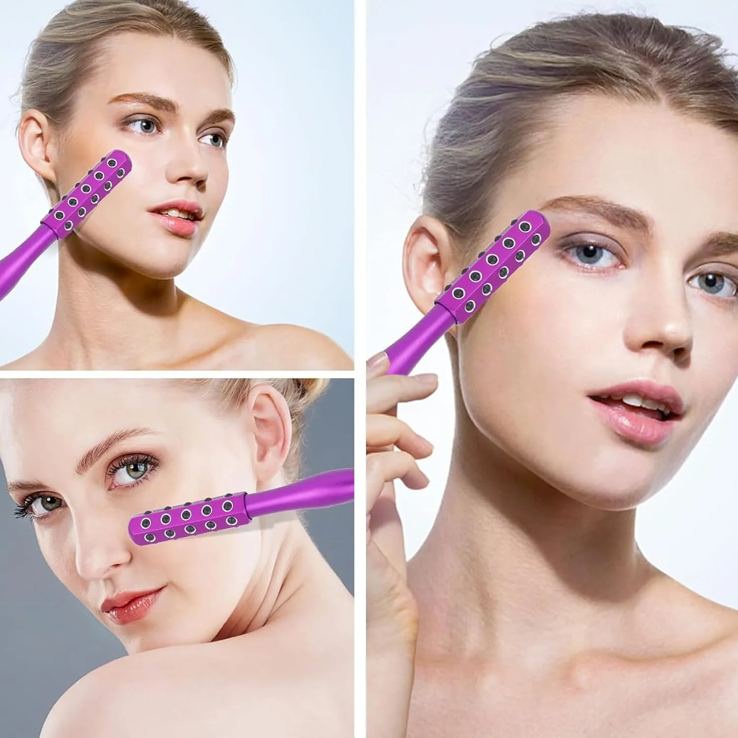 2025 Beauty Roller – Germanium Stone Face Sculpting Tool, Uplift Facial Massaging Beauty Tool, Firming Massage Wand for Skin Tightening, Portable Cooling & Sculpting (Pink)