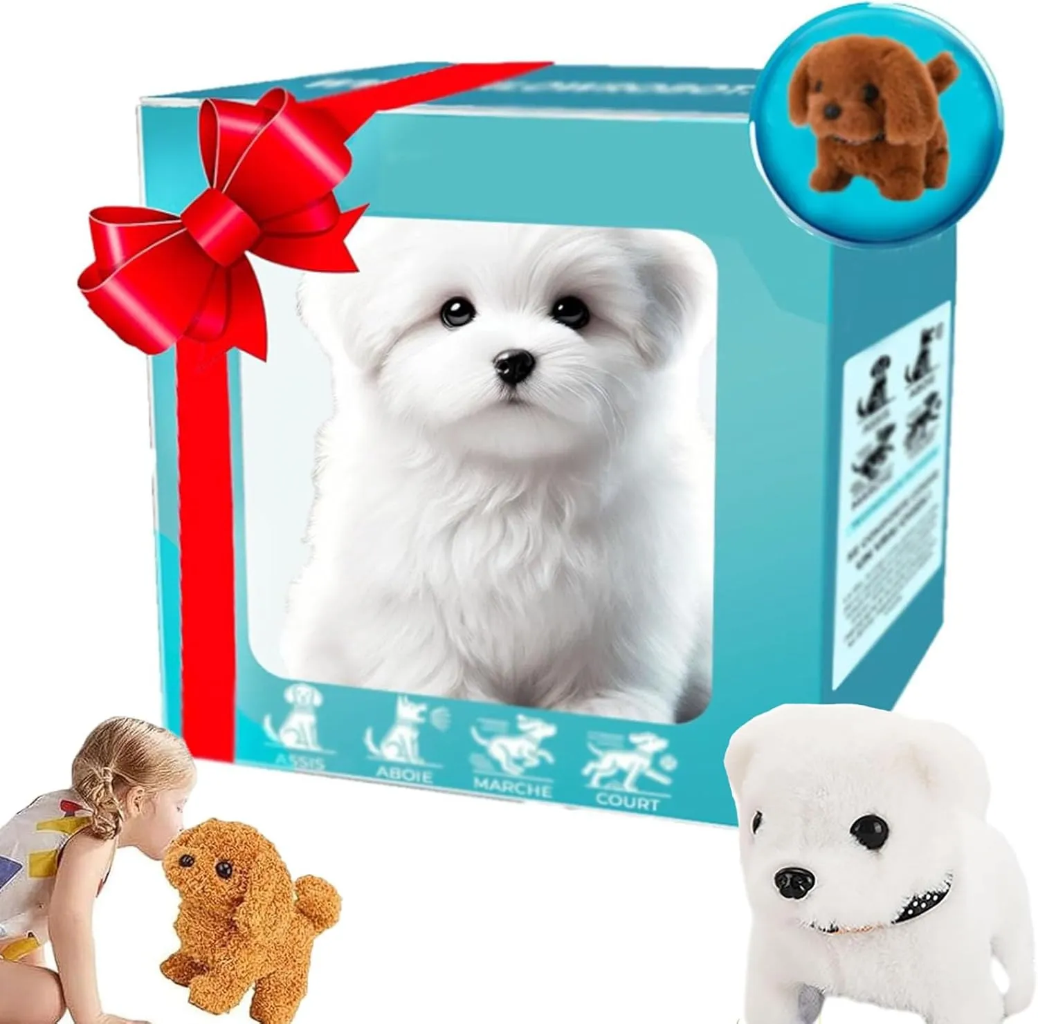 2025 New Ai Robot Dog That Acts Like a Real Dog, My Realistic Robot Puppy, Smart Robotic Puppies, Interactive Plush DogRobot for Adults, Ai RobotDog with Walking, Barking, Tail Wagging (G)