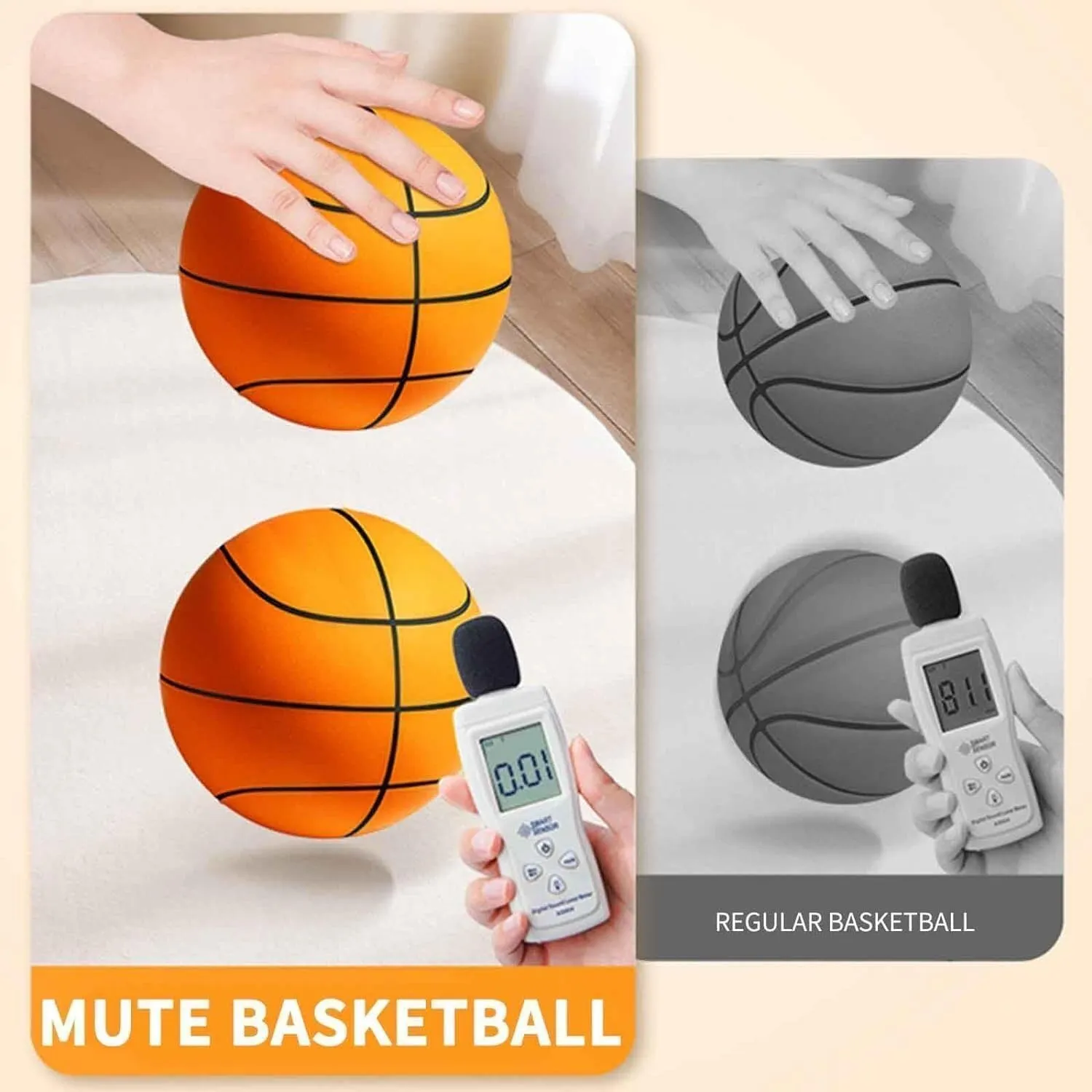 2025 Upgrade Dribble Dream Silent Basketball - Indoor Foam Training Quiet Ball Gift for Youth