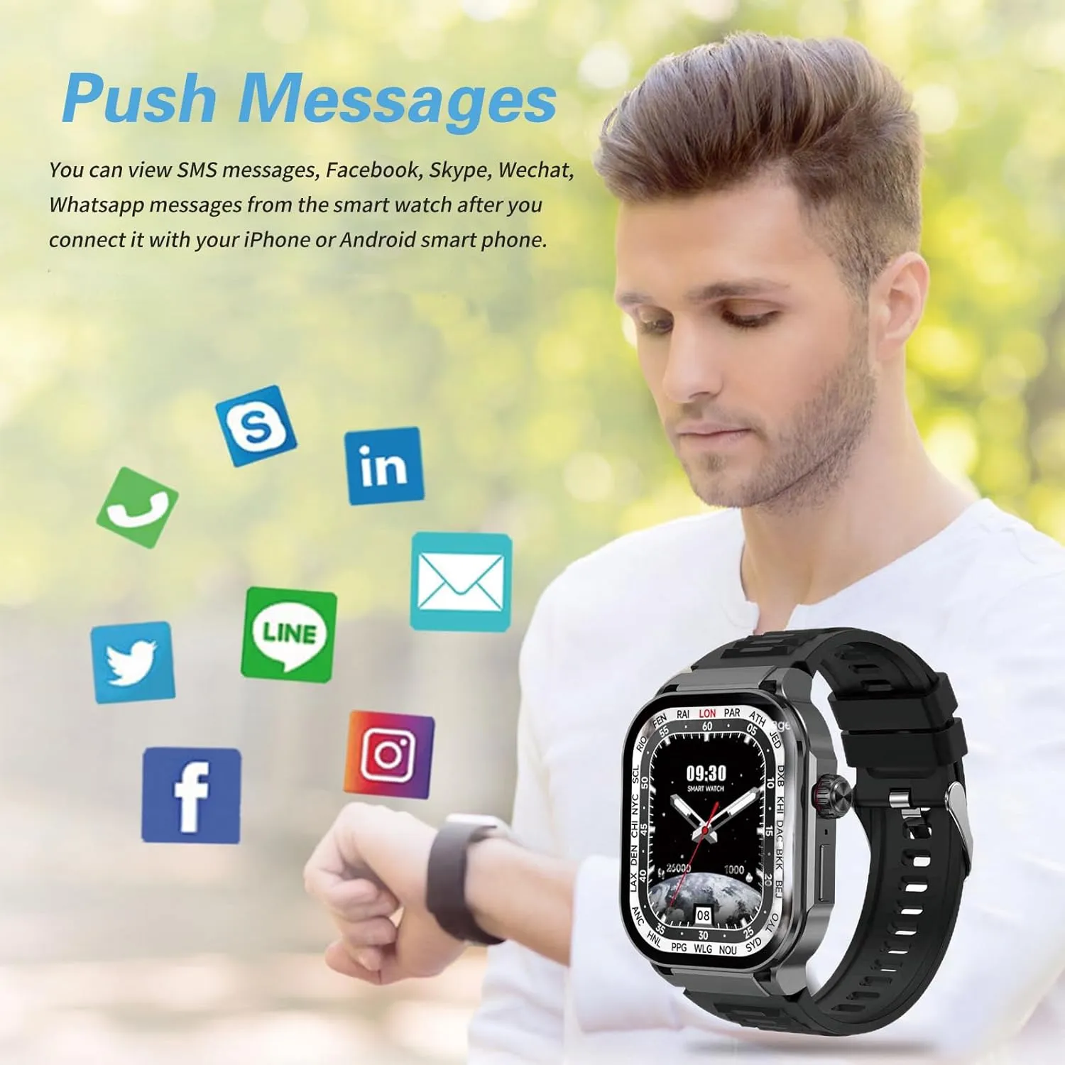 2.06" AMOLED Touch Screen Smart Watch for Man/Women Activity Fitness Tracker with Heart Rate/Blood Pressure/Sleep Monitor Bluetooth IP67 Waterproof for Android & iOS