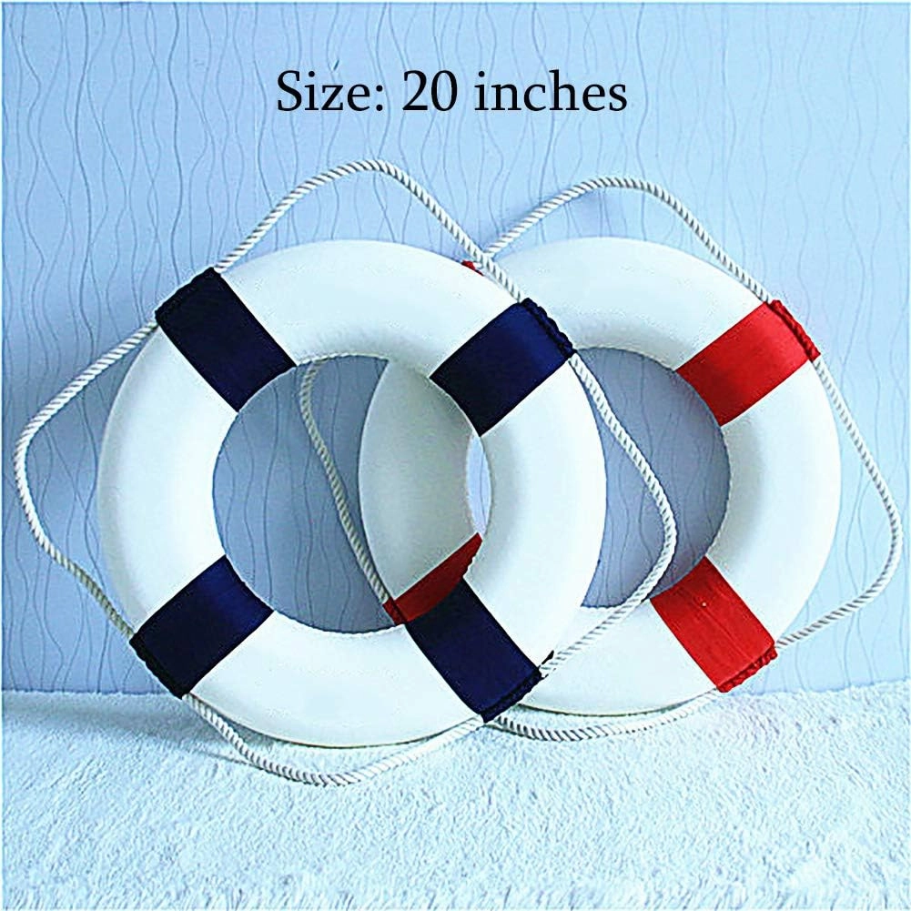20 Inch Safety Life Preserver Ring Buoy for Swimming, Swim Foam Ring - Pool Safety Throw Rings, Rescue Lifeguard Wall Decoration