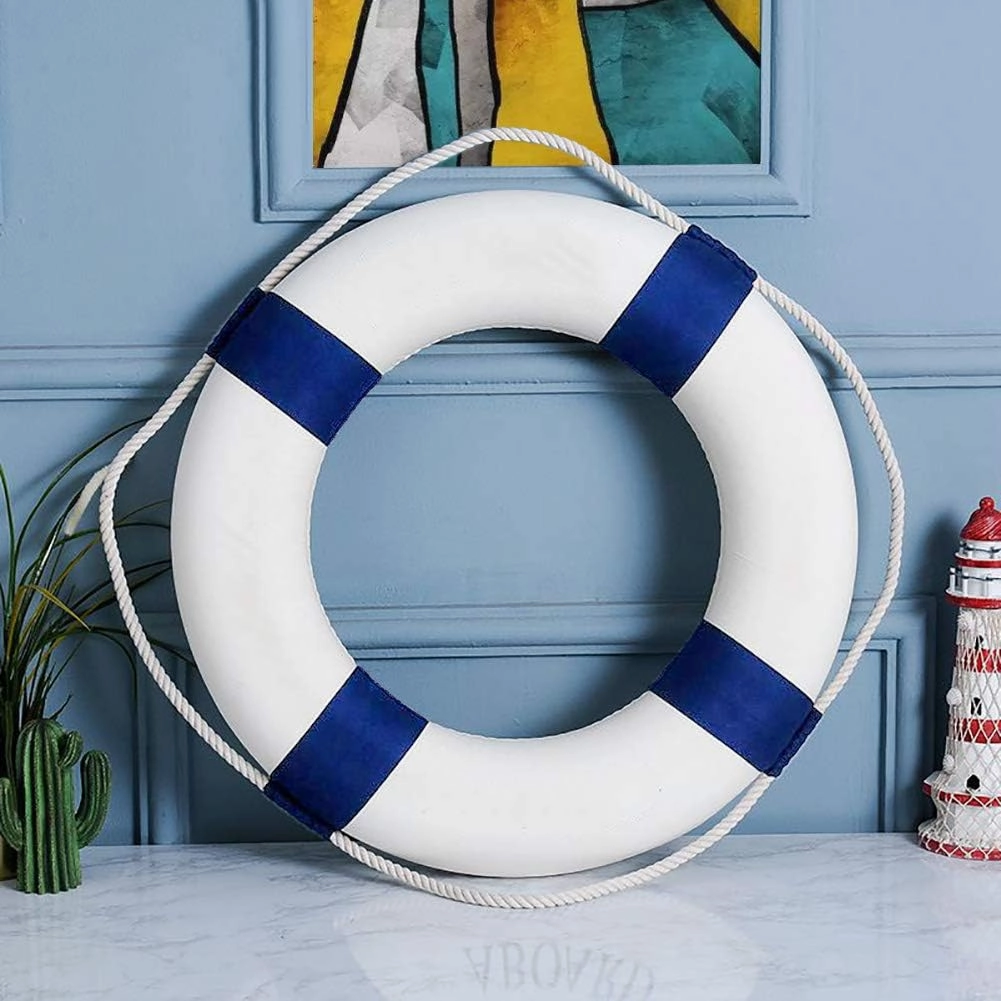 20 Inch Safety Life Preserver Ring Buoy for Swimming, Swim Foam Ring - Pool Safety Throw Rings, Rescue Lifeguard Wall Decoration