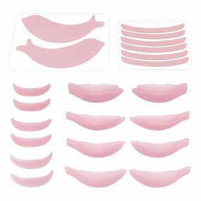 22 Piece Silicone Lash Lift Pads, PERMANIA Eyelash Perm Curler Makeup Tools for Eyelash Lifting, Reusable Dolphin Eye Patch & Lash Ribbon Salon Grade (Pink)