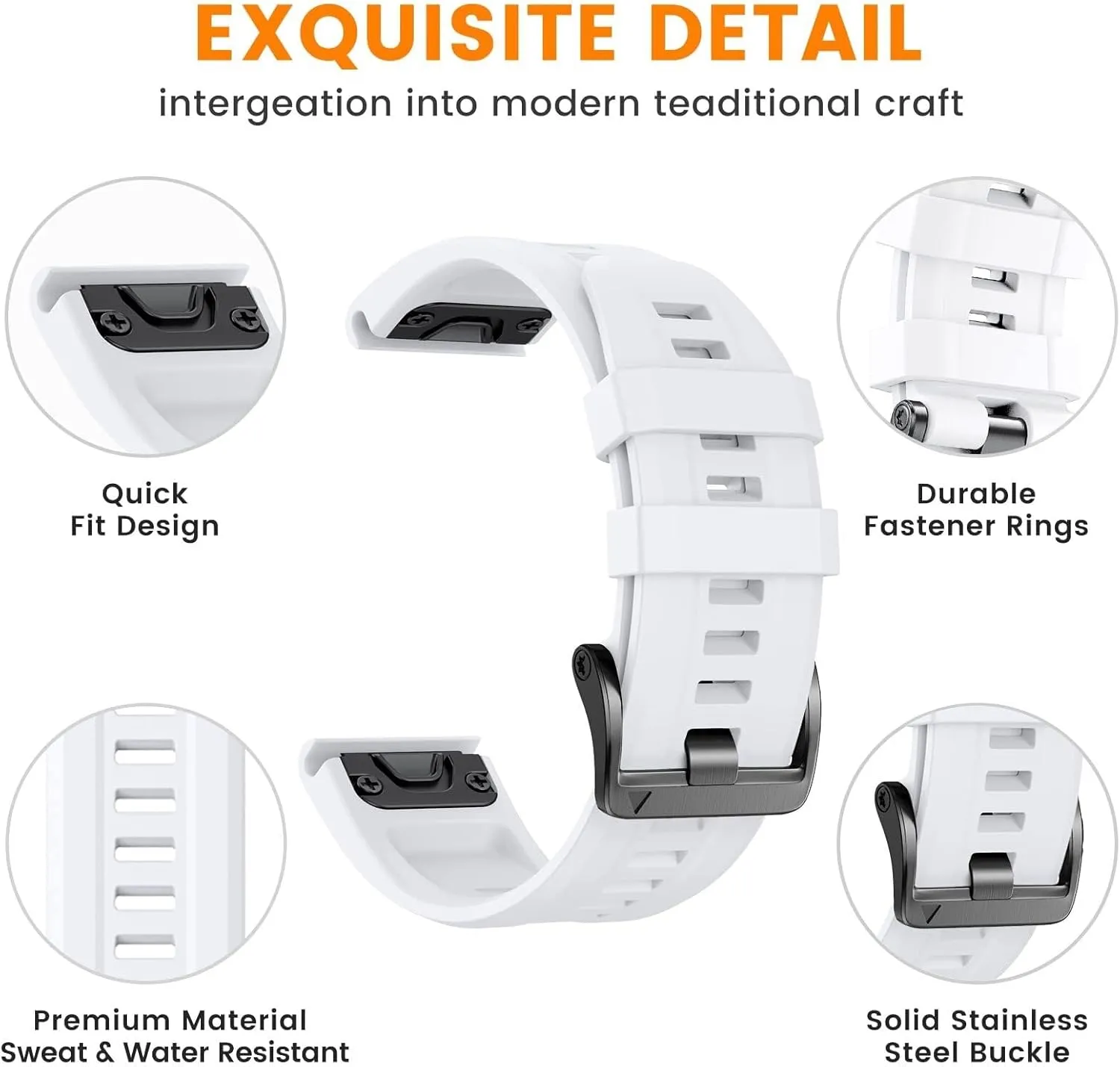 22mm Band for Fenix 7/Fenix 6/Fenix 5 Quickfit Watch Band Fenix 5 Plus Silicone Wristband Fenix 6 pro Sports Smartwatch Band