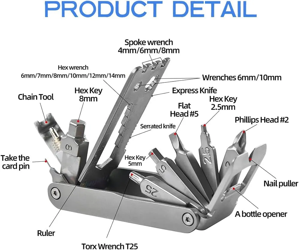 24 In 1 Multifunction Repair Tool Set Screwdrivers Hex Wrench High Hardness Fold MTB Bicycle Repair Manual Tools Multitool