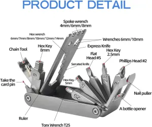 24 In 1 Multifunction Repair Tool Set Screwdrivers Hex Wrench High Hardness Fold MTB Bicycle Repair Manual Tools Multitool