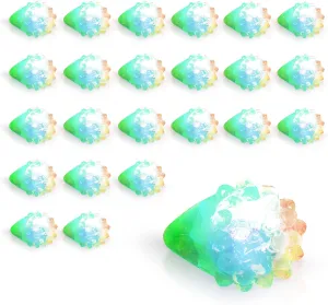 24-Pack - LED Light Up Jelly Bumpy Rings - Fun and Colorful Bulk Pack Party Favors