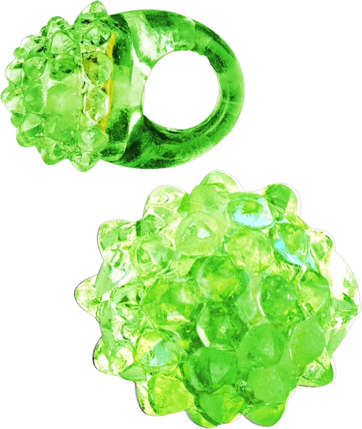 24-Pack - LED Light Up Jelly Bumpy Rings - Fun and Colorful Bulk Pack Party Favors