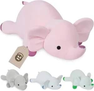 24” Pink Elephant Weighted Stuffed Animals, 4.2Lbs Weighted Elephant Stuffed Animal Soft Pillow Plush Gifts for Kids Adults Women Men Girls Boy