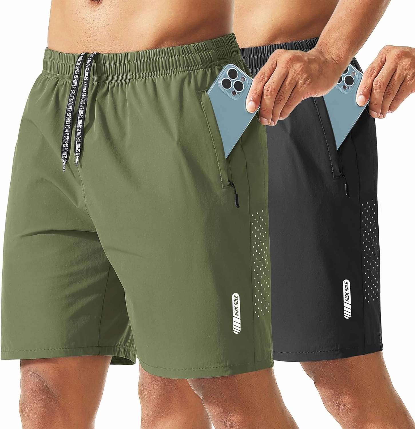 2 Pack Men's Athletic Shorts 7 Inch Inseam Lightweight Quick Dry Running Shorts for Men Gym Workout Shorts
