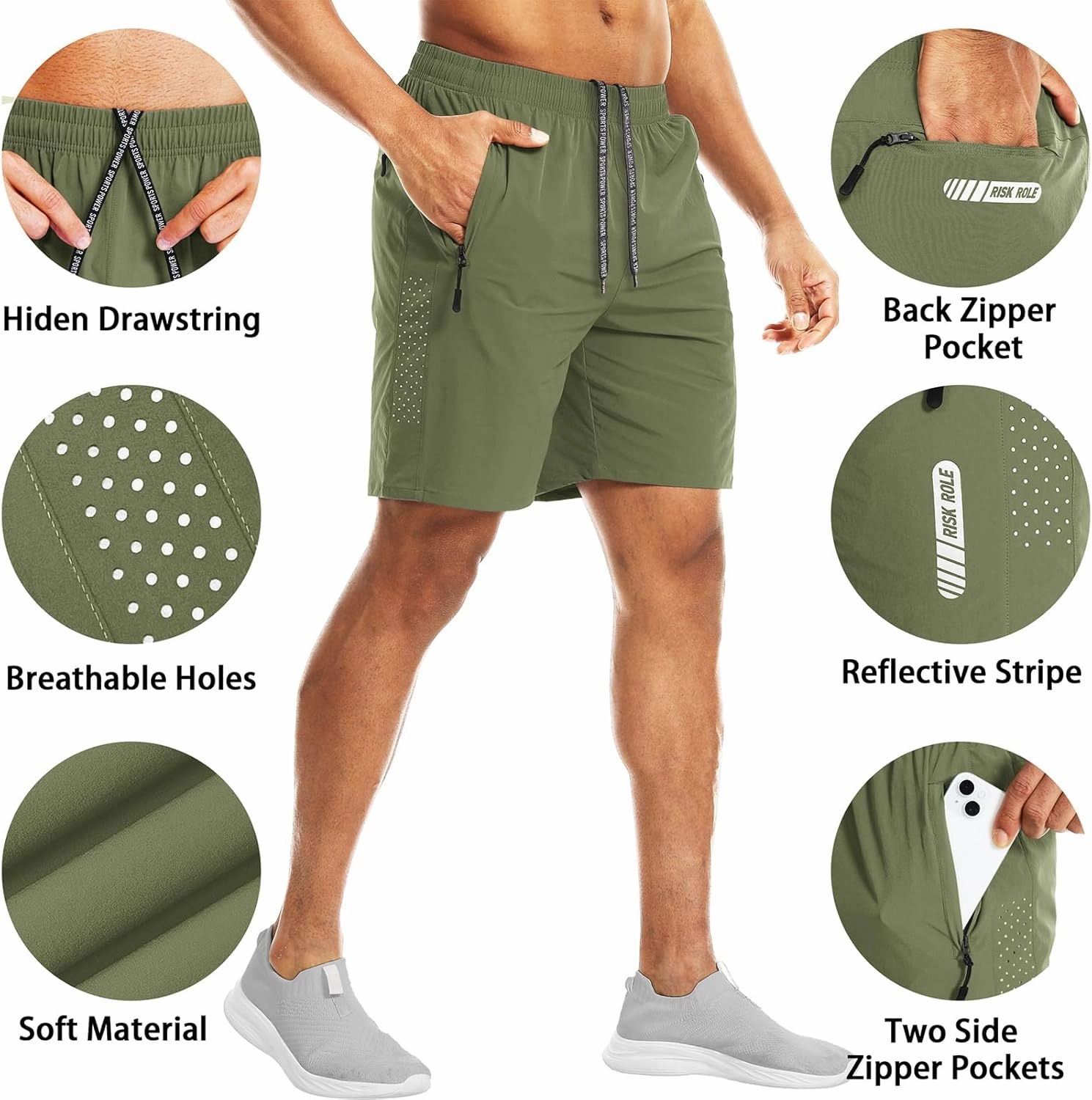 2 Pack Men's Athletic Shorts 7 Inch Inseam Lightweight Quick Dry Running Shorts for Men Gym Workout Shorts