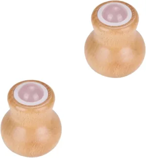 2pcs Jade Face Roller for Facial Massage and Relaxation Portable Skin Care Tool for Puffiness and for Neck Hands and Legs Handle Design