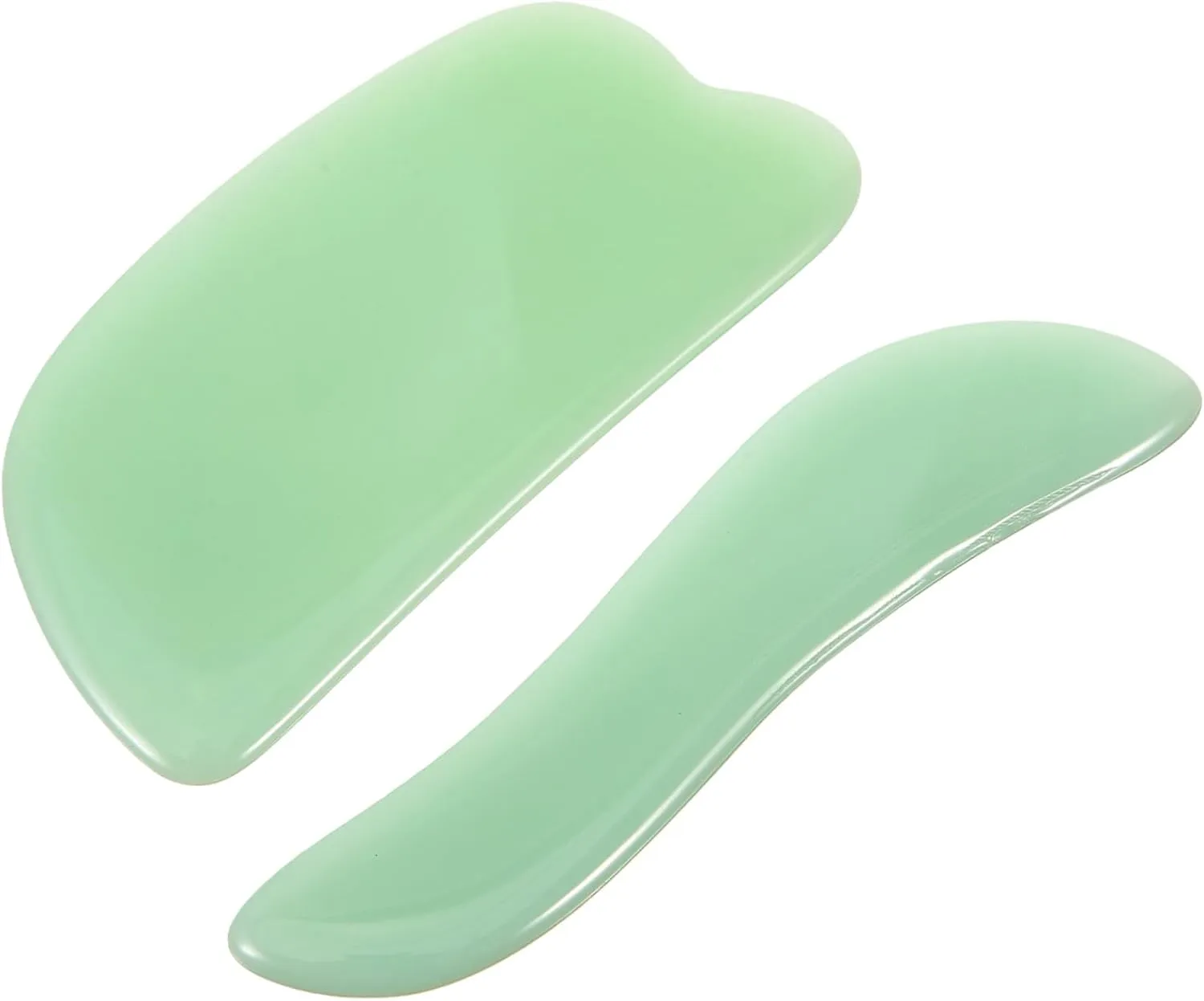 2pcs Jade Guasha Board Massage Scraper for Facial Relaxation Lightweight and Portable Massage Tool for Easy Use for Skincare and Muscle Relief
