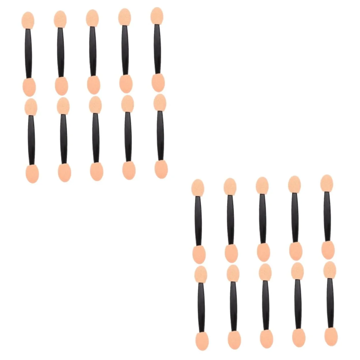 2sets Double-end Eyeshadow Brush Set Disposable Makeup Applicators Latex Sponge Eyeshadow Makeup Tool Perfect for Travel 100pcs*2