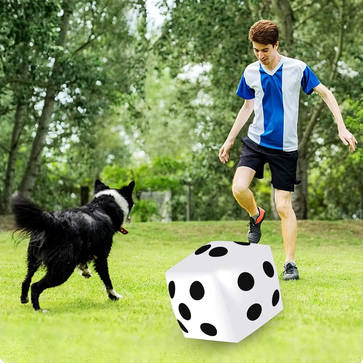 3 Pieces Jumbo Inflatable Dice 19.7 Inch Giant Inflatable Dice Multicolor Large Fun Game Toy for Indoor Outdoor Lawn Swimming Pool Party Board Game, White