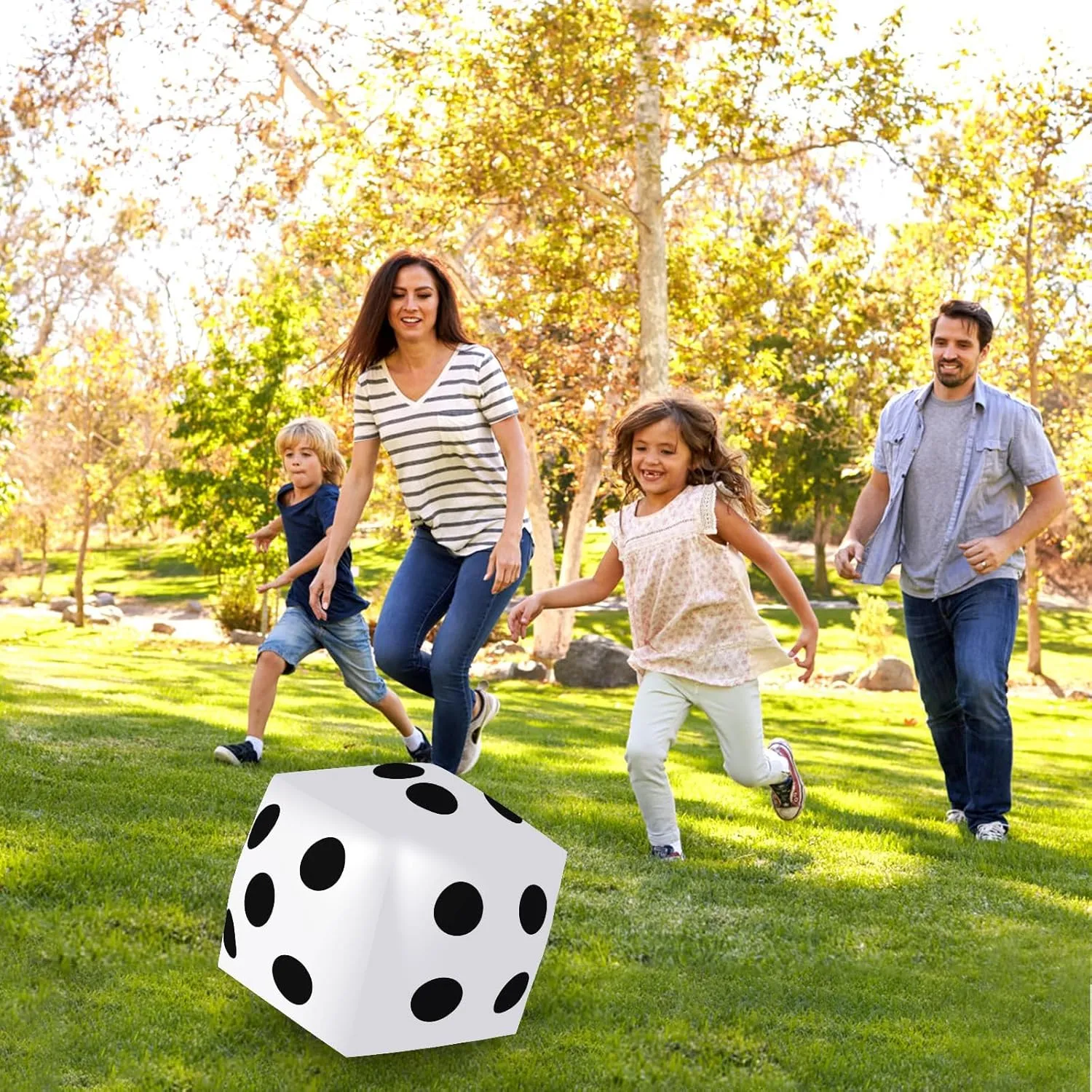 3 Pieces Jumbo Inflatable Dice 19.7 Inch Giant Inflatable Dice Multicolor Large Fun Game Toy for Indoor Outdoor Lawn Swimming Pool Party Board Game, White