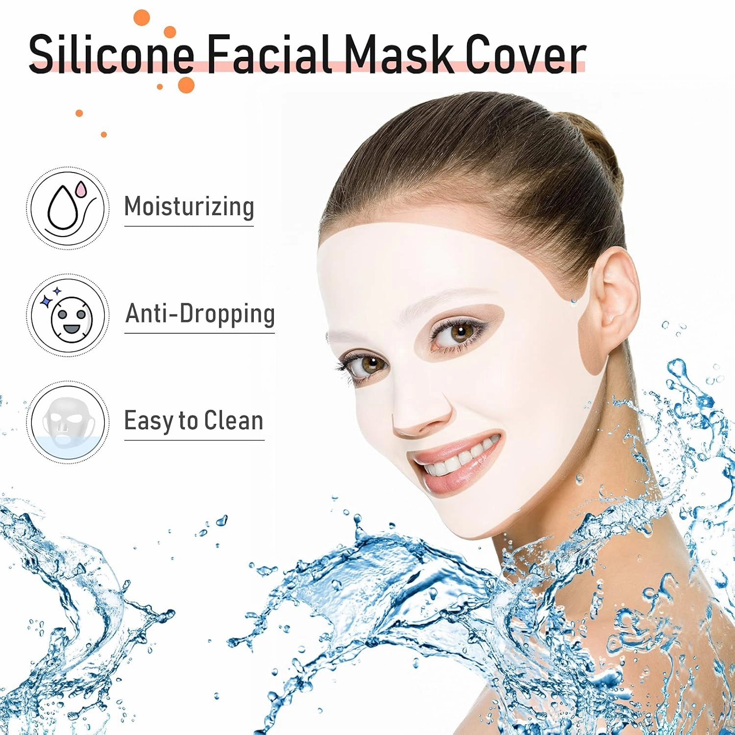 32 Pcs Facial Chest Neck Silicone Pad Reusable Face Forehead Patches Facial Sleeping Mask Cover for Smoothing Chest Neck Forehead Eye Mouth (Clear,Milk White)