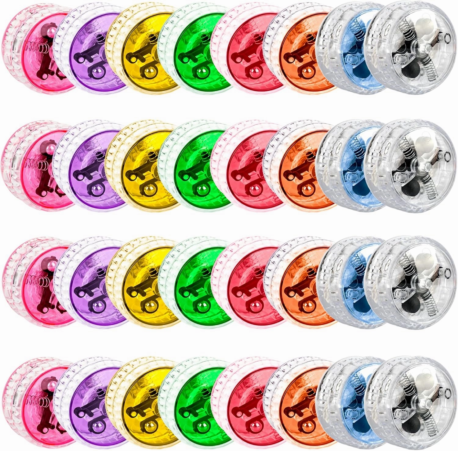 32 Pcs Led Light up Yo Yo Beginner Level Yo Yo Colorful Light up Responsive Ball for Kids Birthday Party Goodie Bag Fillers Classroom Rewards, 8 Colors