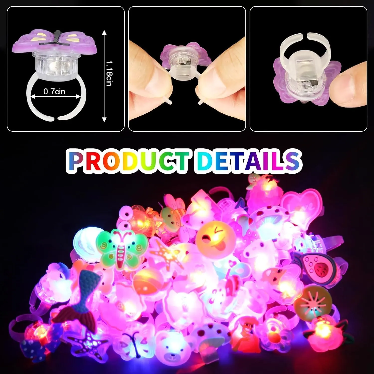 36 Pack Led Light Up Toys,Easter Eggs Filled with Glow in the Dark Toys Inside,Easter Basket Stuffers Led Toys,Glowing Party Fovers for Easter Egg Hunt (36)