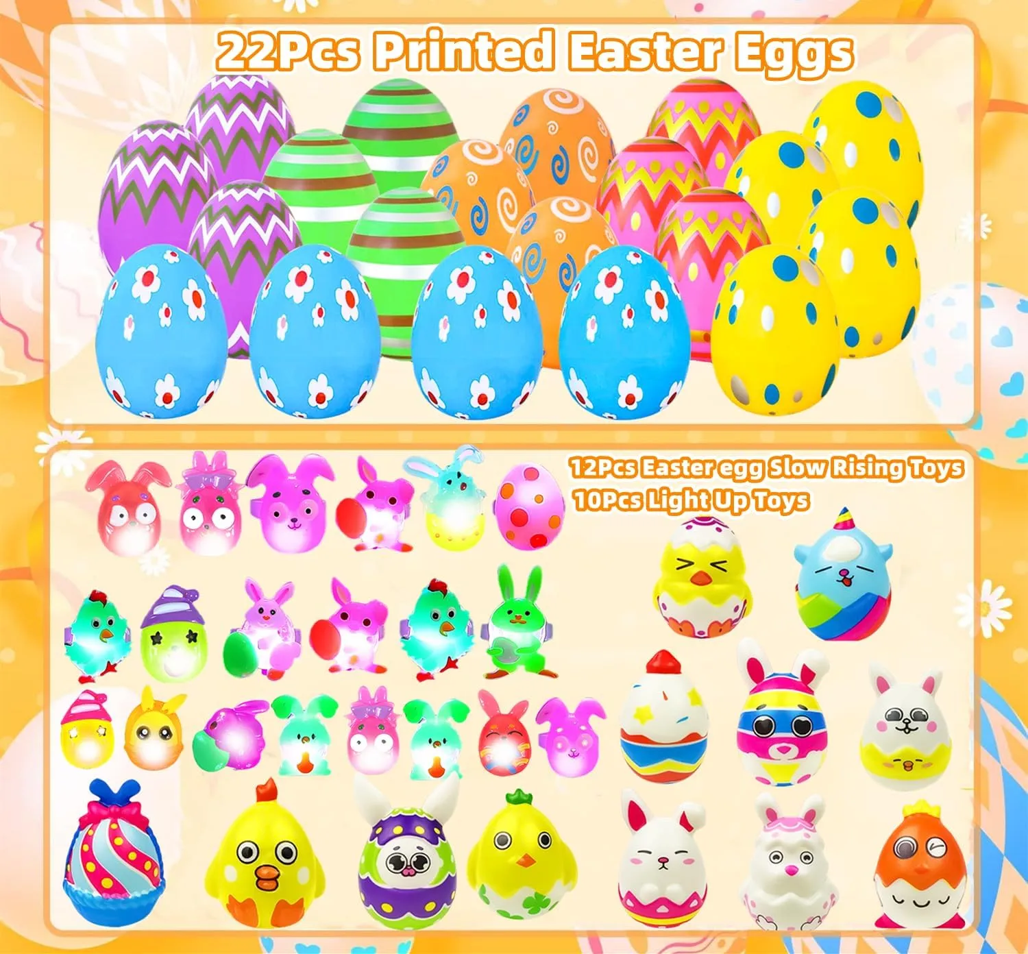 36 Pack Led Light Up Toys,Easter Eggs Filled with Glow in the Dark Toys Inside,Easter Basket Stuffers Led Toys,Glowing Party Fovers for Easter Egg Hunt (36)
