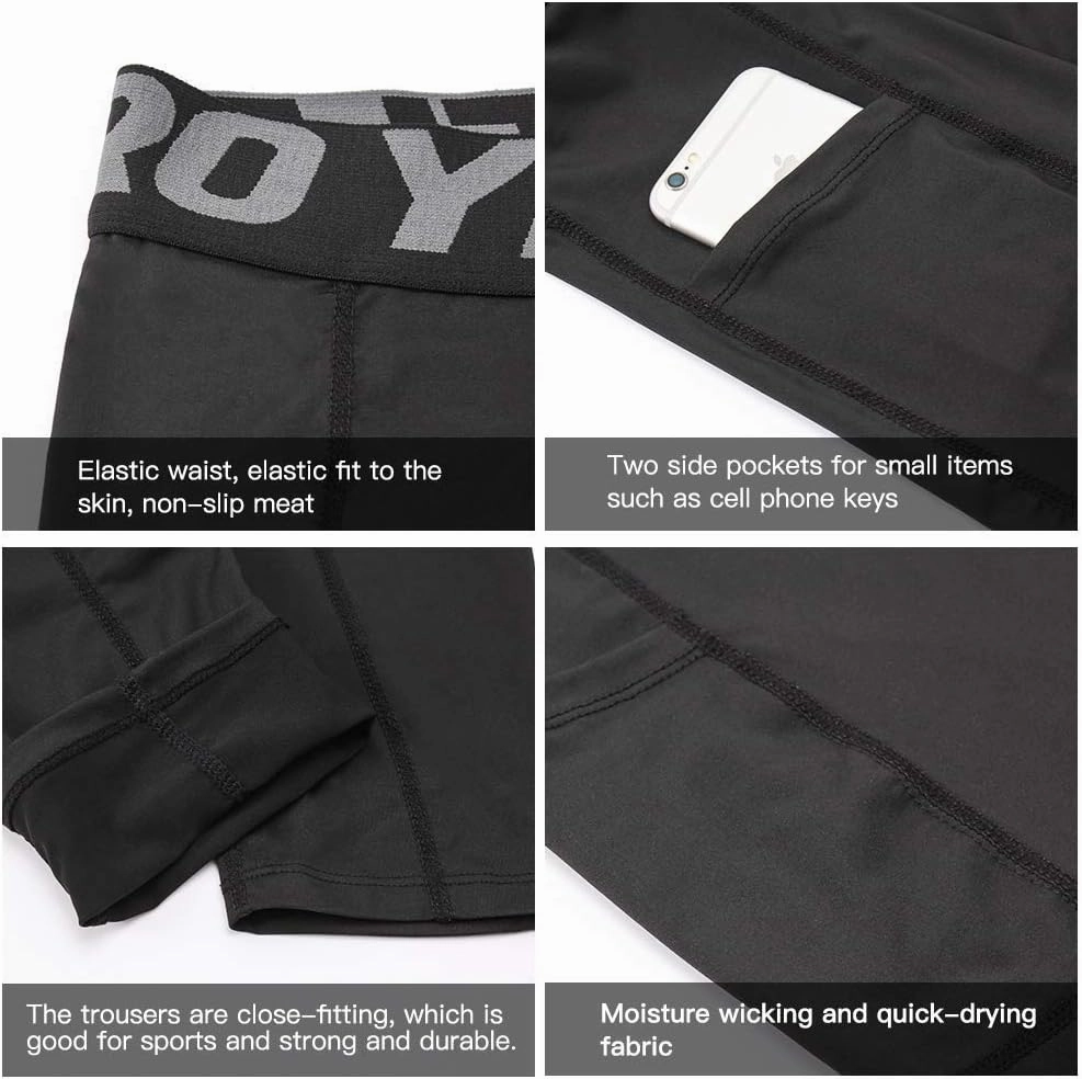 3 Pack Compression Shorts Men with Pocket Cool Dry Spandex Athletic Shorts Biker Running Tights Underwear