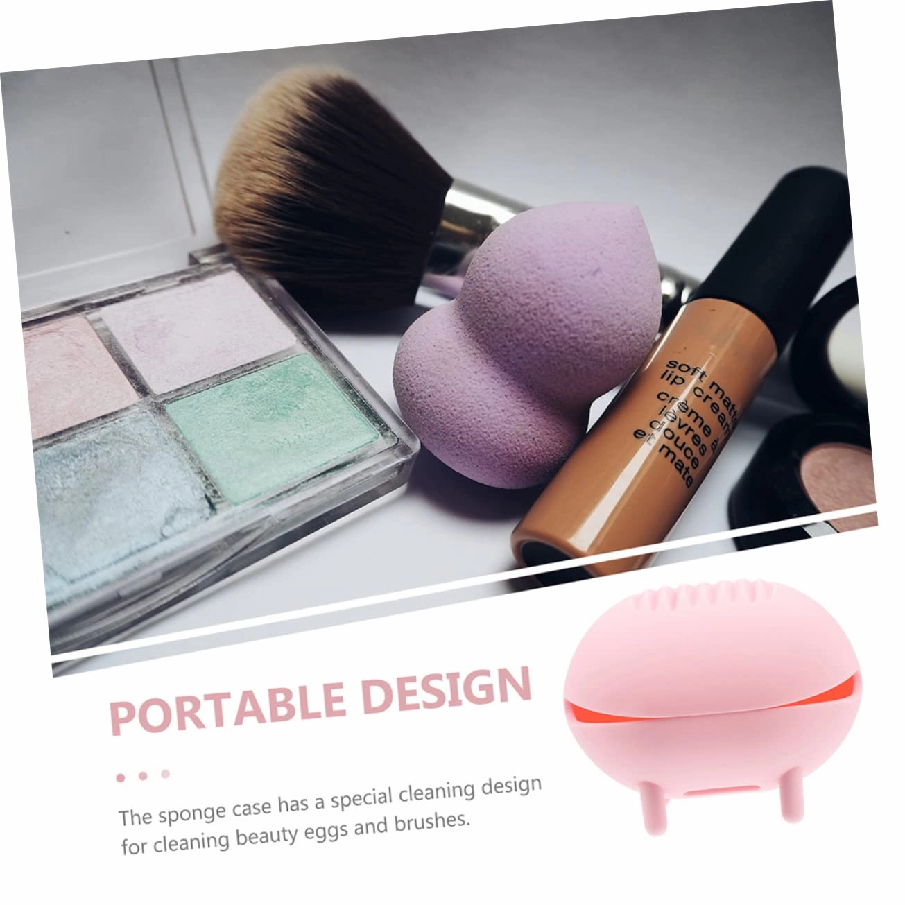 3 Sets Makeup Sponge Holder Silicone Powder Puff Box Brush Storage Case Travel-friendly Sponge Set