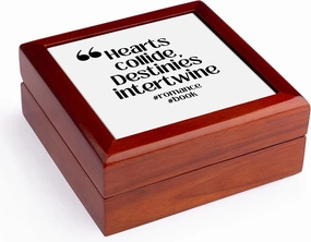 3dRose, Hearts collide, Destines intertwine - genre - Romance, Jewelry Box 5.5x5.5 inch with 4 inch tile