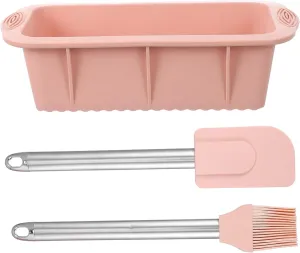 3pcs Silicone Baking Tool Food-grade Spatula Cream Scraper Oil Brush for Easy Cake Decorating Non-stick Reusable Random Color