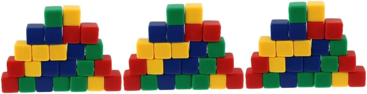 3sets Smooth Colored Dices for Early Educational Plaything Lightweight Easy to Catch Safe Edges Fun Learning Props for Classroom Home Activities 24pcs*3