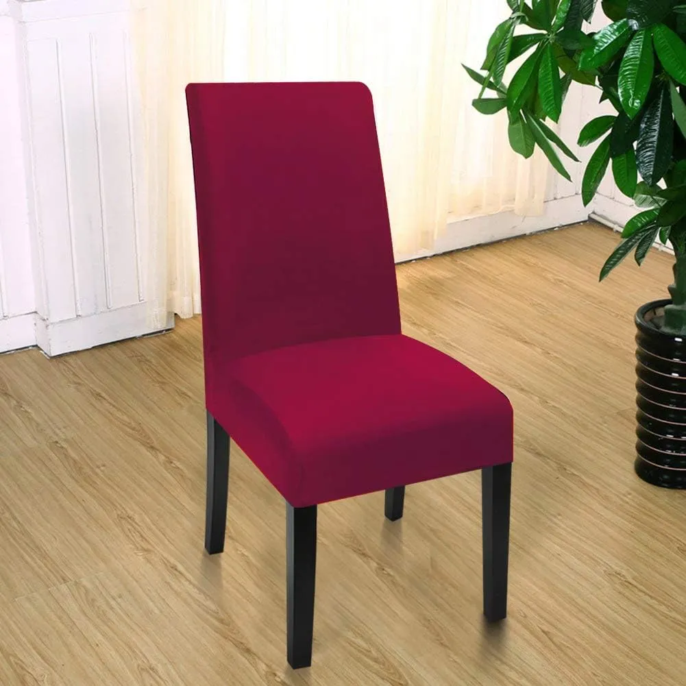4 Pack Super Fit Stretch Removable Washable Short Dining Chair Protector Cover Seat Slipcover for Hotel, Dining Room, Ceremony, Banquet Wedding Party