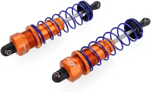 4 Pcs 1/10 Remote Control Cars Metal Shock Absorber Front Rear Adjustable Upgrade Replace Part Damper Replacement for ZD Racing, Orange