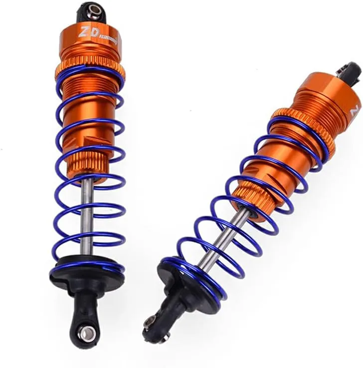 4 Pcs 1/10 Remote Control Cars Metal Shock Absorber Front Rear Adjustable Upgrade Replace Part Damper Replacement for ZD Racing, Orange