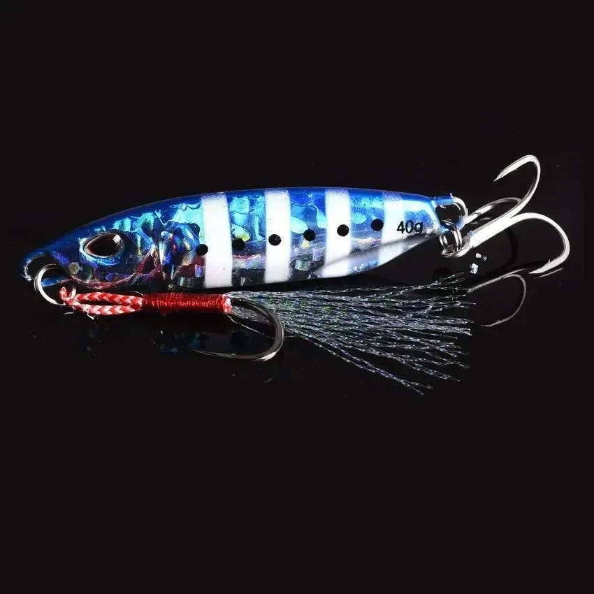 4-Piece Metal Spoon Lure Set for Slow Jigging - 10g to 30g Artificial Bait for Bass Fishing and Shore Fishing Tackle