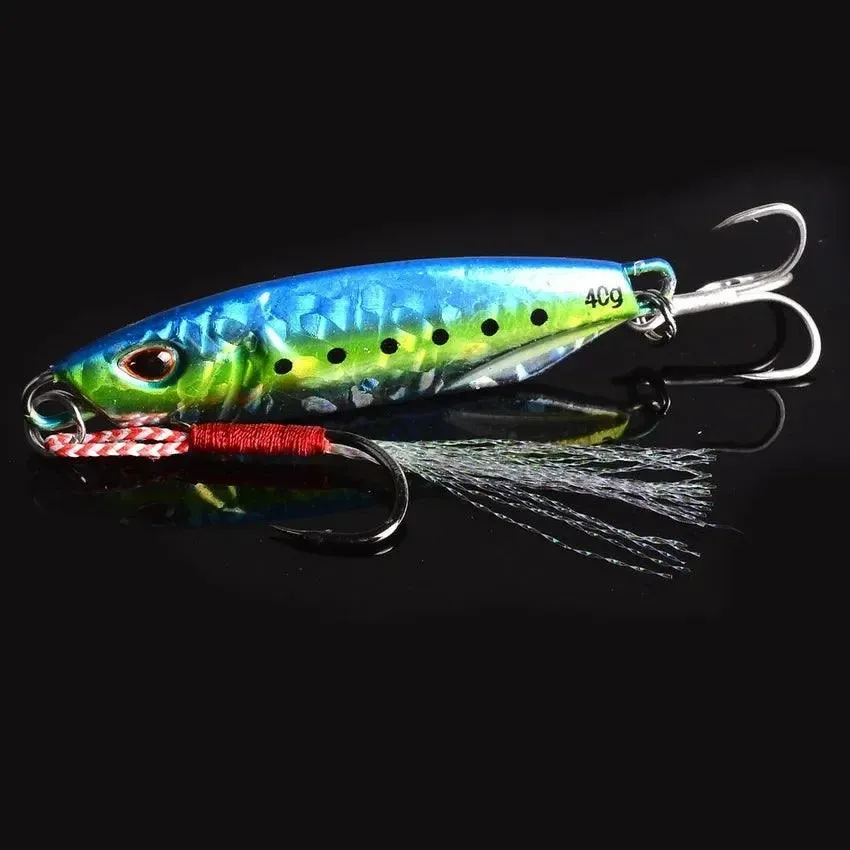 4-Piece Metal Spoon Lure Set for Slow Jigging - 10g to 30g Artificial Bait for Bass Fishing and Shore Fishing Tackle