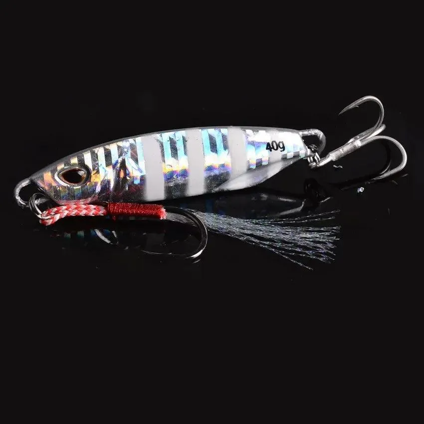 4-Piece Metal Spoon Lure Set for Slow Jigging - 10g to 30g Artificial Bait for Bass Fishing and Shore Fishing Tackle