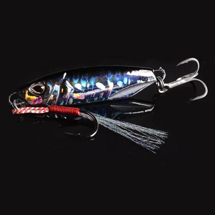 4-Piece Metal Spoon Lure Set for Slow Jigging - 10g to 30g Artificial Bait for Bass Fishing and Shore Fishing Tackle
