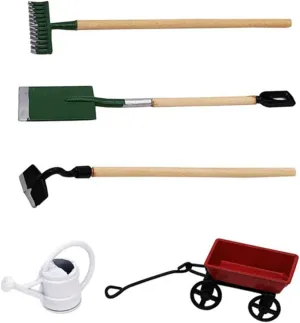4 Sets Miniature Gardening Tool Micro Garden Accessories for DIY Dollhouse and Fairy Garden Safe Material for Lightweight Decor for Imagination
