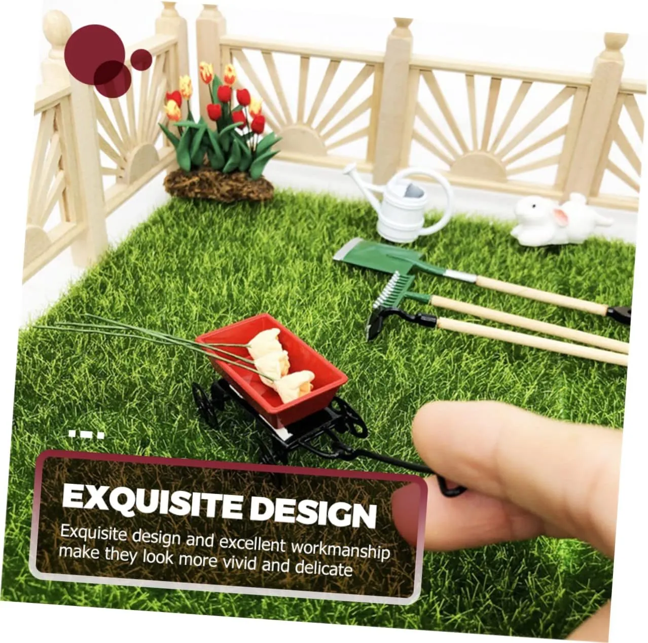 4 Sets Miniature Gardening Tool Micro Garden Accessories for DIY Dollhouse and Fairy Garden Safe Material for Lightweight Decor for Imagination