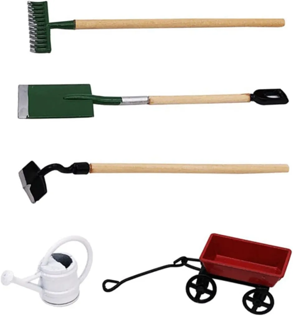 4 Sets Miniature Gardening Tool Micro Garden Accessories for DIY Dollhouse and Fairy Garden Safe Material for Lightweight Decor for Imagination