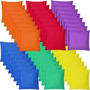 48 Pcs Bean Bags,Nylon Cornhole Bean Bags,Colorful Bean Bags for Tossing,Mini Bean Bags for Kids Outdoor Hand Toss Games Carnival Toy Bean Bag Toss Game(2.5” x 2.5”)